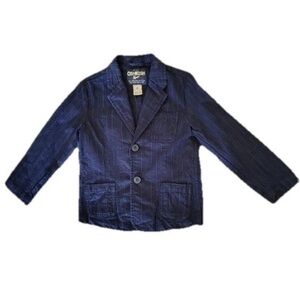 Oshkosh B'Gosh Pinstripe Navy Blazer Jacket Boys 3T Cotton Pockets Classic